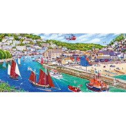 Gibsons Puzzle 636 pièces panoramique : Port de Looe