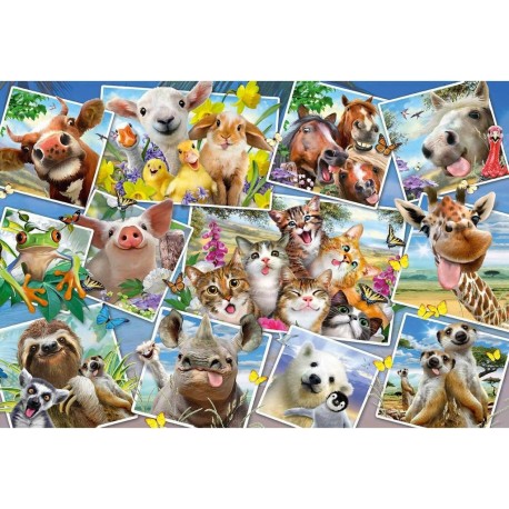 Schmidt Puzzle 200 pièces : Selfies animaliers