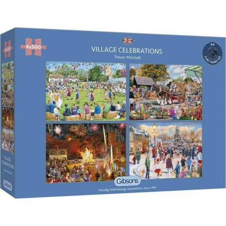 Gibsons Puzzle 4 x 500 pièces : Fêtes de village