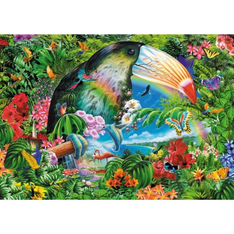 Trefl Puzzle 1040 pièces : Puzzle Spirale Animaux tropicaux