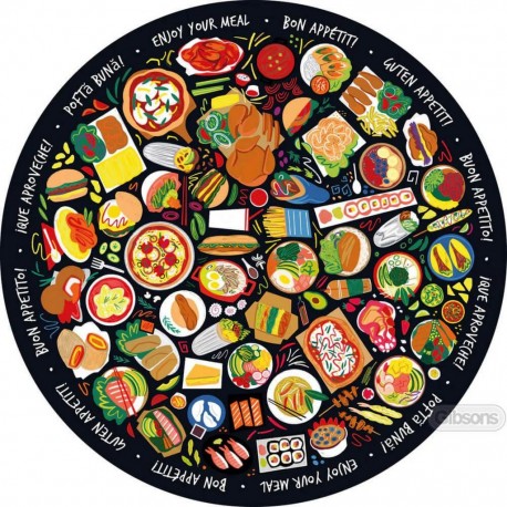 Gibsons Puzzle rond 500 pièces : Cuisine du Monde