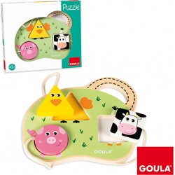 Goula Encastrement 3 pièces en bois : Mon premier puzzle Ferme