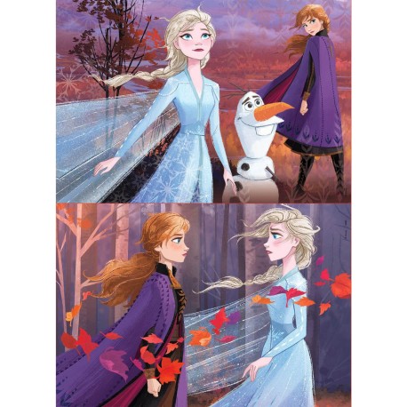 EDUCA Puzzle en bois 2 x 25 pièces : La Reine des Neiges 2 (Frozen 2)