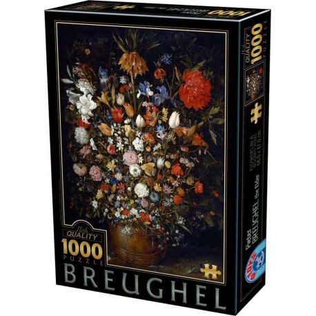 DToys Puzzle 1000 pièces : Fleurs dans un vase, Pieter Brueghel