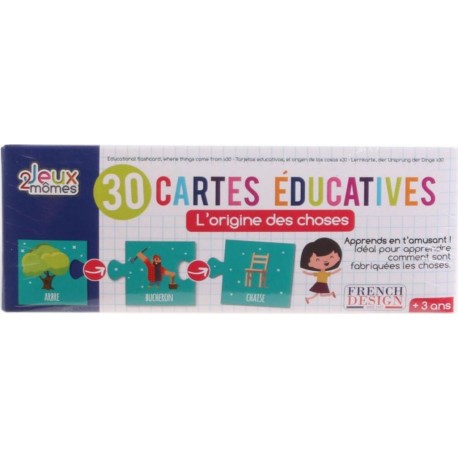 Paris Prix Jeu de 30 Cartes Educatives L'origine des Choses 7cm Multicolore