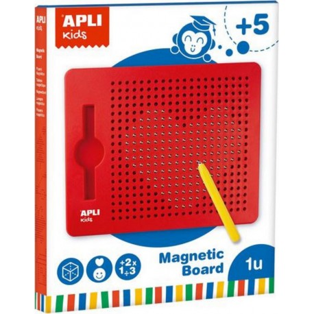 Apli Agipa Ardoise Magique Magnétique Rouge + 10 fiches Enfant