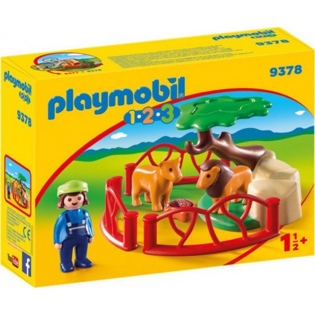 PLAYMOBIL 9378 1.2.3 - Lions Avec Enclos