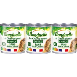 BONDUELLE LE CHAMPIGNON 3x120g émincé 3x195g 585g