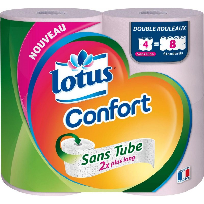 Lotus Papier toilette confort sans tube x4 rouleaux 