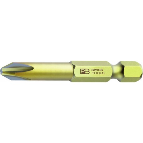 PB Swiss Tools Lame pour Phillips, tige E 6,3, Taille empreinte cruciforme / Longueur totale: 2/95 mm E6L.190/2