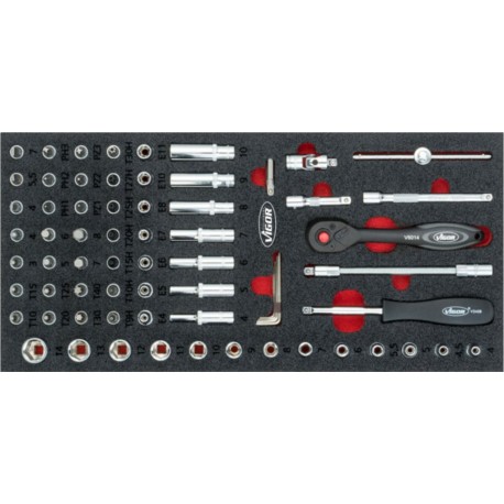 VIGOR Jeu d'outils à douilles 67 V4971