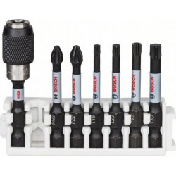 Bosch Jeu d'embouts de tournevis Impact Control 7 pièces PH2 PH2 PZ2 T15 T20 T20 T25,T30 50 mm 2608522327