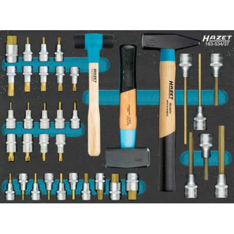 HAZET Jeu de douilles mâles Hazet 163-534/37, nombre d'outils&nbsp;: 37