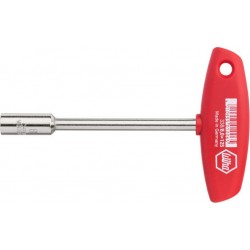 Wiha Clé à douille avec manche en T Quatre pans nickelé (01005) 6 mm x 125 mm