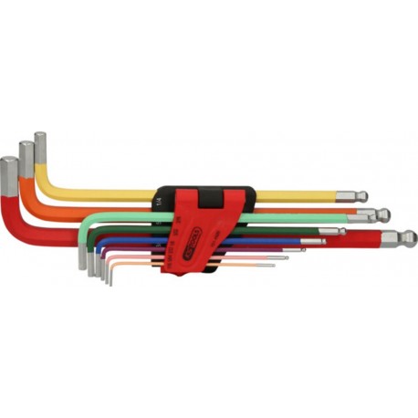 KS Tools set de clés Allen à bille, extra longues, 9 pièces, pouce 151,452