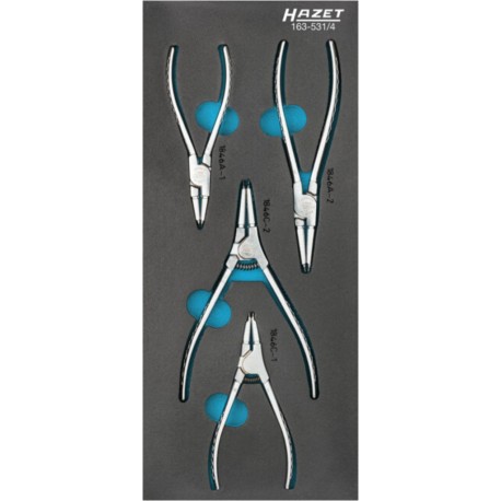 HAZET Jeu de pinces à circlips Hazet 163-531/4, nombre d'outils&nbsp;: 4