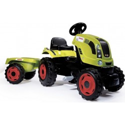 SMOBY Tracteur Claas farmer XL vert et sa remorque