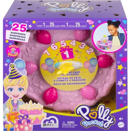 MATTEL Gâteau de fête à compte à rebours Polly Pocket