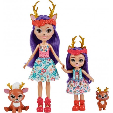 MATTEL Mini-poupée Enchantimals Danessa Biche et petit soeur