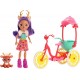 MATTEL Enchantimals Pack Véhicule Coffret Mini Poupée Danessa biche à vélo