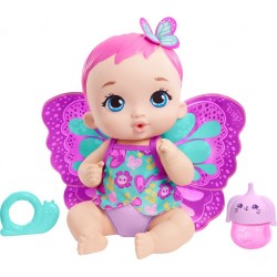 MATTEL My Garden Baby Bébé Papillon Rose boit et fait pipi