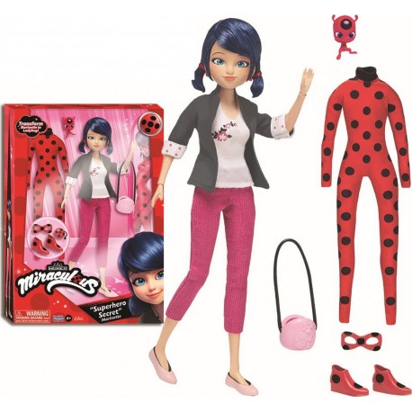 BANDAI Poupée Ladybug 26cm et ses 2 tenues Miraculous