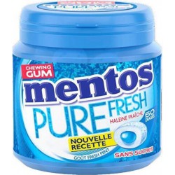 Mentos Bottle pure fresh mint 50 dragées sans sucre 100g