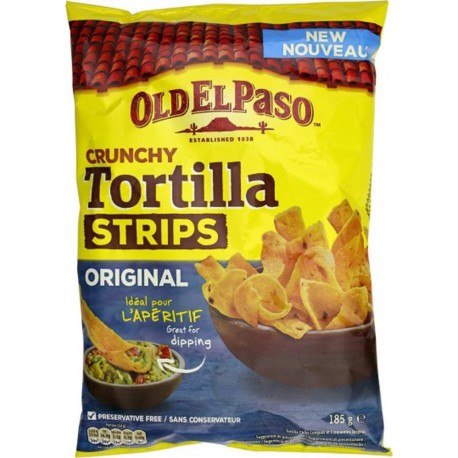 Old El Paso Crunchy Tortilla Strips Original 185g (lot de 4)