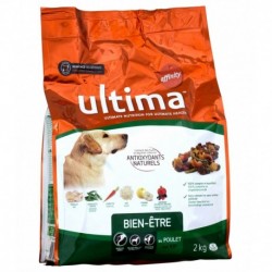 Ultima Croquettes Bien-Etre Antioxydants Naturels Chiens Poulet Riz Légumes Fruits Format 2Kg