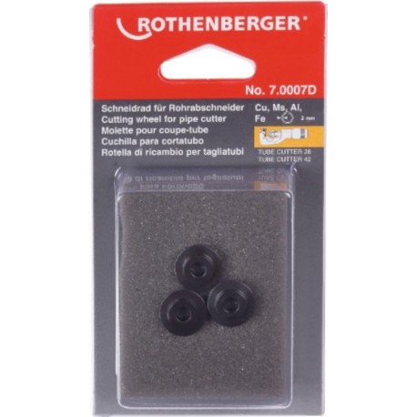 ROTHENBERGER Molette de coupe Rothenberger pour ROTRAC 28/42, cuivre, aluminium, acier, 3 pièces 070007D