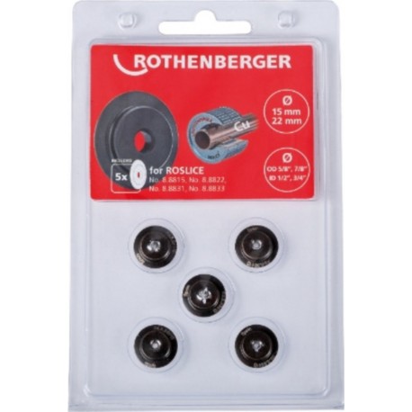 ROTHENBERGER Molette de coupe Rothenberger pour ROSLICE 15+22mm, 5/8+7/8, 5 pièces 088841D