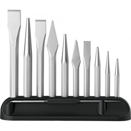 PB Swiss Tools Jeu de burins et de chasse-pointes sur support en plastique Qualité spéciale, Nombre d'outils: 11 860.H