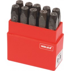 HOLEX Jeu de chiffres à frapper, 10 pièces Police normale 0 − 9 5 mm 0854455