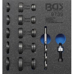 BGS technic Insert de servante d'atelier 1/6 : Jeu de matrices de poinçonnage pour capteur de stationnement Ø 17 – 32 mm BGS 973