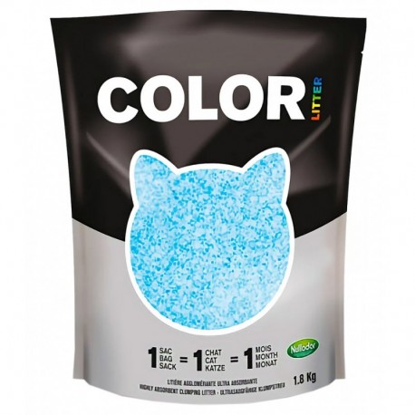 Nullodor Litière Agglomérante Ultra Absorbante Color Bleue 1,8Kg