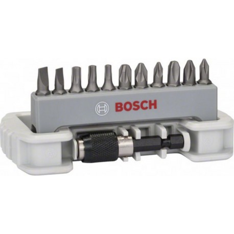 Bosch Embouts de vissage, set de 11 pièces avec porte-embout PH1 PH2 PH3 PZ1 PZ2 PZ3 T15 T20 T25 S0,6x4,5 S0,8x5,5 25 2608522130