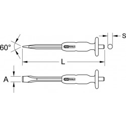 KS Tools Burins plats avec poignée de sécurité, 10 mm, 8 pans KS Tools 156,0252