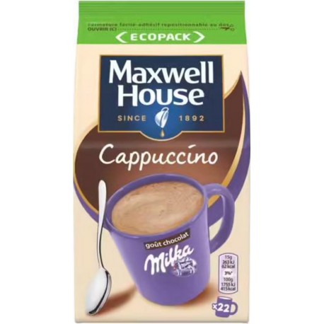 Maxwell House Café soluble capuccino Milka 335g