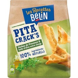 Belin Les Recettes Pita Crack’s Herbes de Provence & Huile d’Olive Extra Vierge 100% Ingrédients Naturels 100g (lot de 6)