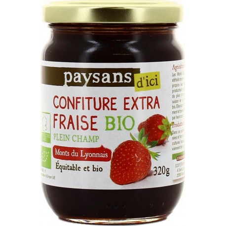 PAYSANS D'ICI CONFITURE EXTRA FRAISE BIO 320g