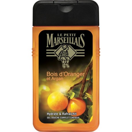 Le Petit Marseillais Douche Homme Bois d’Oranger et Argan Corps et Cheveux 250ml (lot de 4)