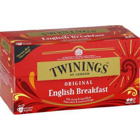 TWININGS Thé noir original English Breakfast x25 40g