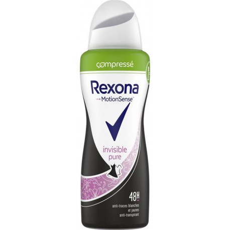 Rexona MotionSense Compressé Invisible Pure 48h Anti-Transpirant 100ml (lot de 4)