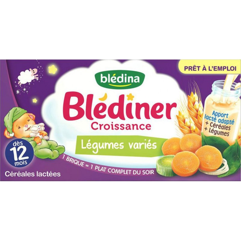 Plat bébé soir dès 12 mois légumes et pâtes Blédiner BLEDINA