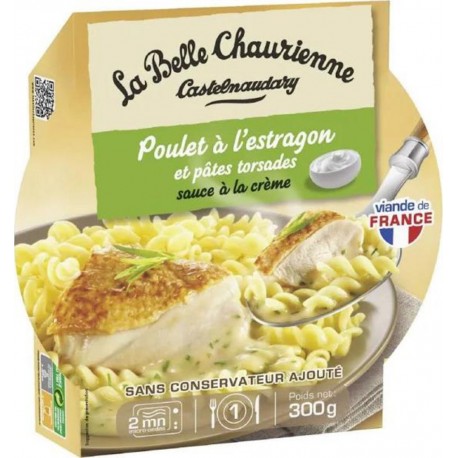 La Belle Chaurienne Poulet à l’Estragon et pâtes torsades sauce à la crème 300g