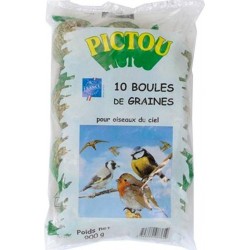 Pictou Boules De Graines Pour Oiseaux Du Ciel x10 900g (lot de 6 sacs de 10 boules)