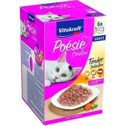 VITAKRAFT POESIE Création Poulet Dinde Boeuf 6x85g