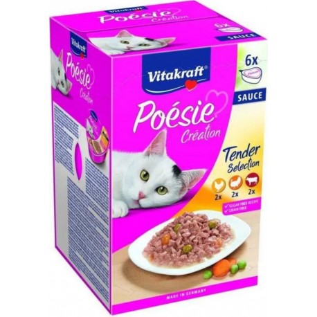 VITAKRAFT POESIE Création Poulet Dinde Boeuf 6x85g