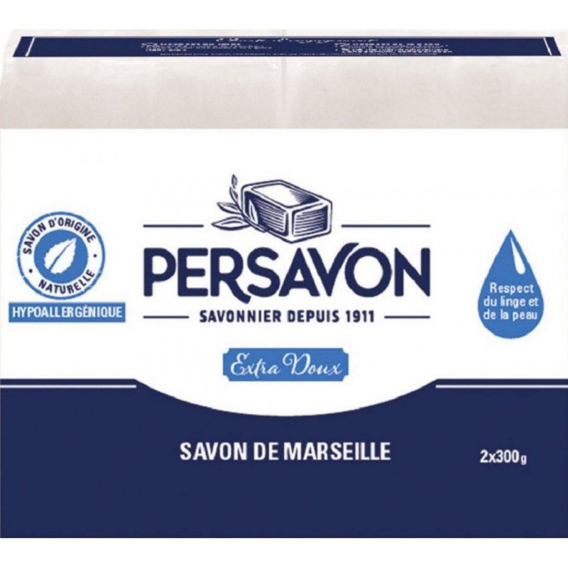 Persavon Savon Extra doux de Marseille hypoallergénique x2 300g