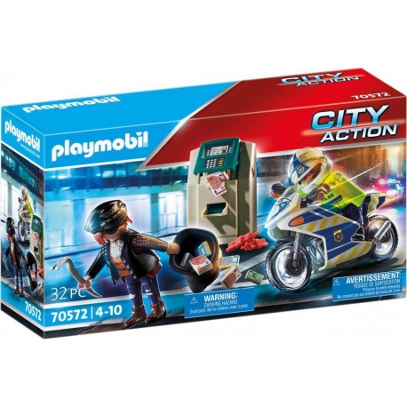 Playmobil 70572 - City Action - Police policier avec moto et voleur